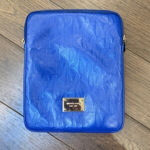Michael Kors Patent Bkue Logo Tablet Sleeve